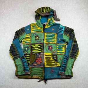 EzHiPPiE Boho Patchwork Hoodie‎ XXL Cotton Embroidered Festival Hippie Nepal
